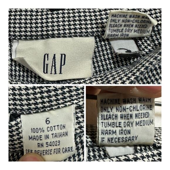 GAP‎ Women's 6 High Rise Trousers Pants Retro Wide Leg 60s Costume Checkered - Picture 9 of 9